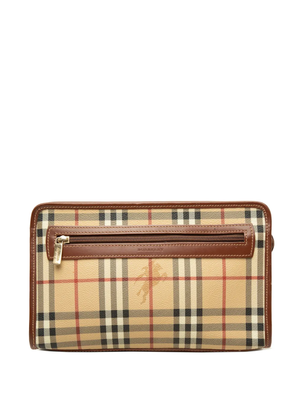 Burberry Pre-Owned 2018-2023 Haymarket Check Coated Canvas clutch bag - Neutrals