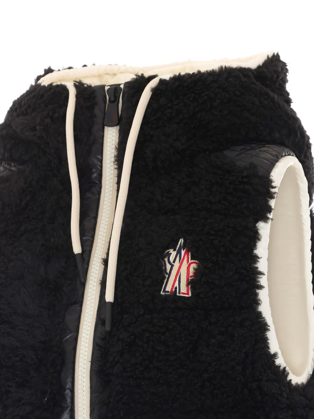 Moncler Teddy hoded insulated gilet Zwart