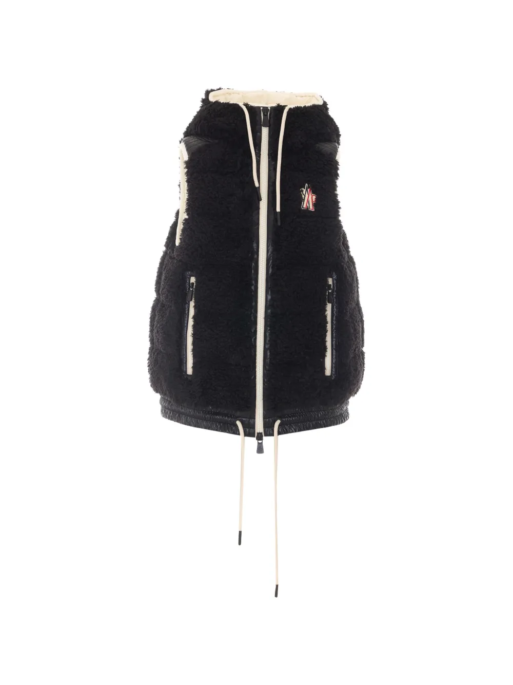 Moncler Teddy hoded insulated gilet Zwart