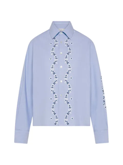 Seventy floral-embroidered oxford shirt