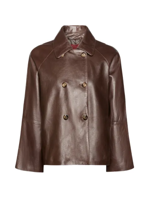 ELENA MIRÒ double-breasted leather jacket