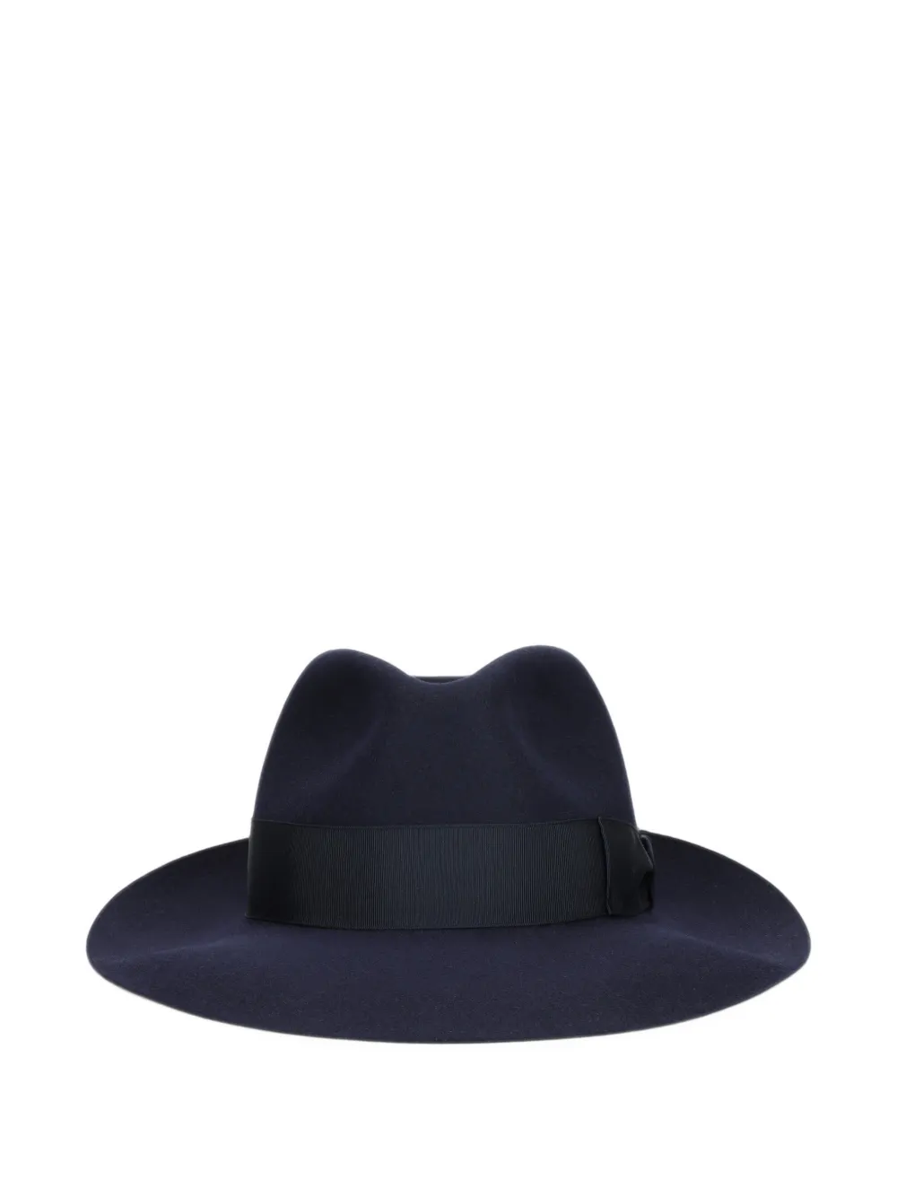 Borsalino grosgrain-trim felt fedora Blauw