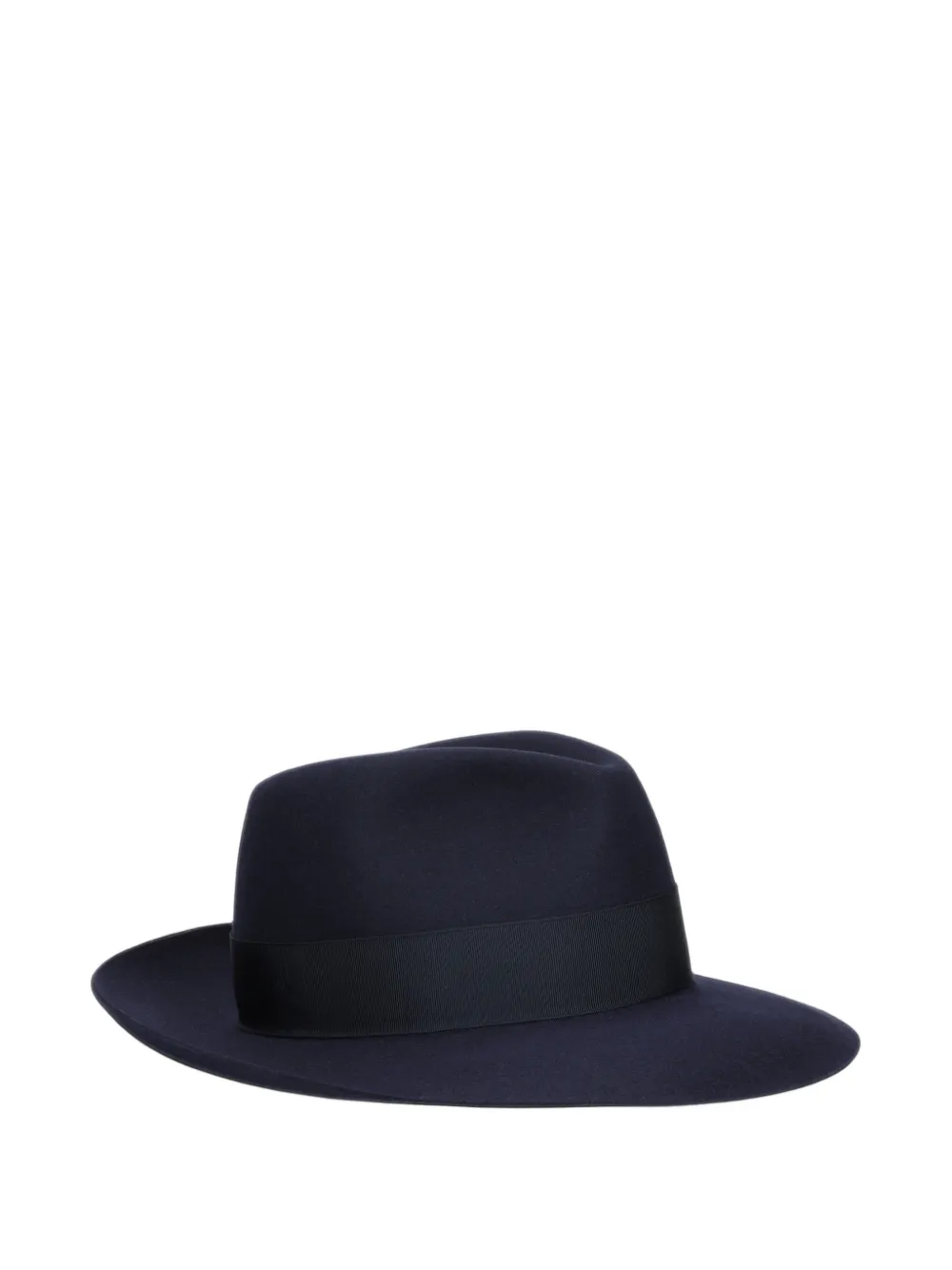 Borsalino grosgrain-trim felt fedora Blauw