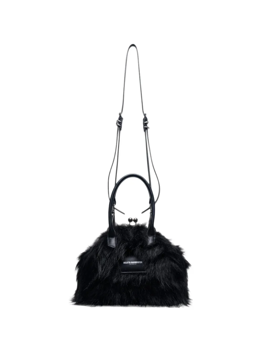Melitta Baumeister faux-fur kiss-lock shoulder bag - Nero