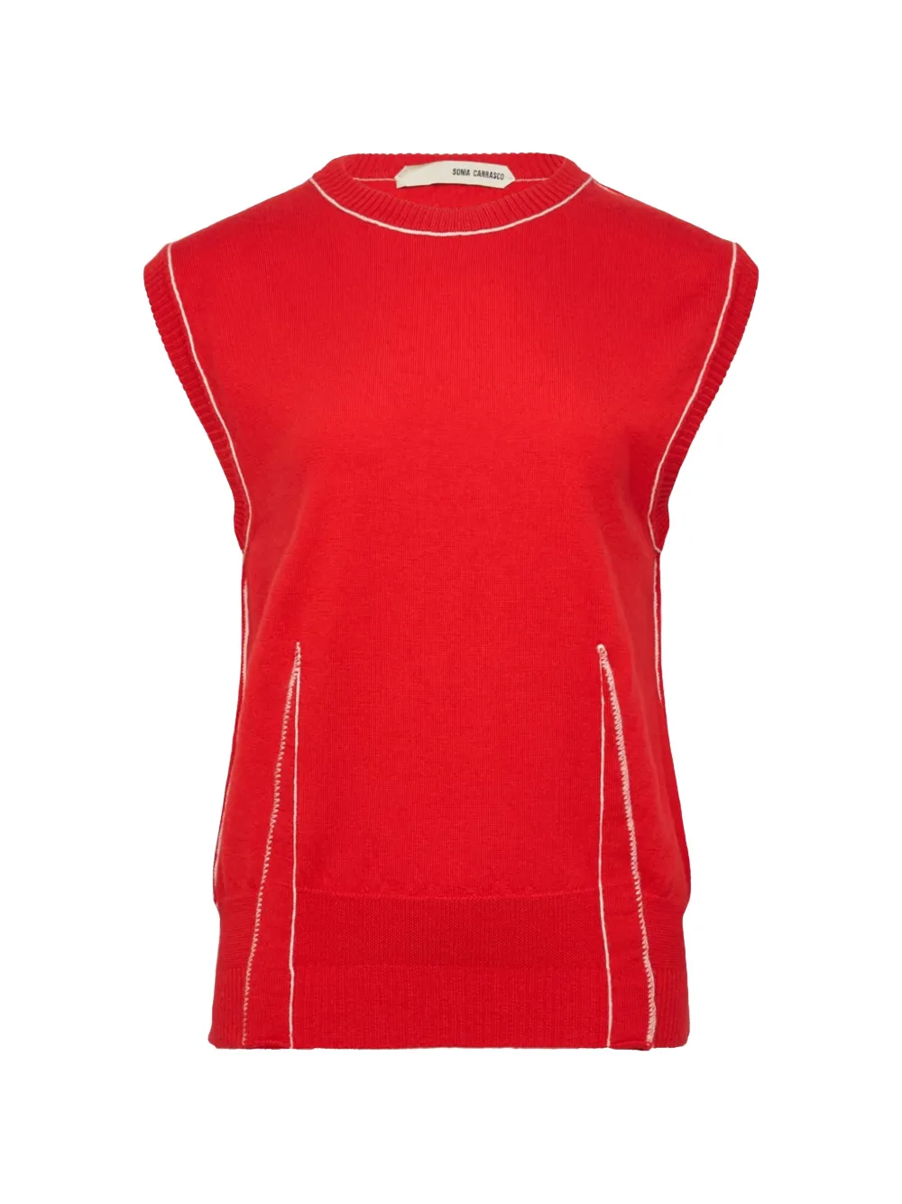 SONIA CARRASCO contrast-stitch knit vest - Rosso