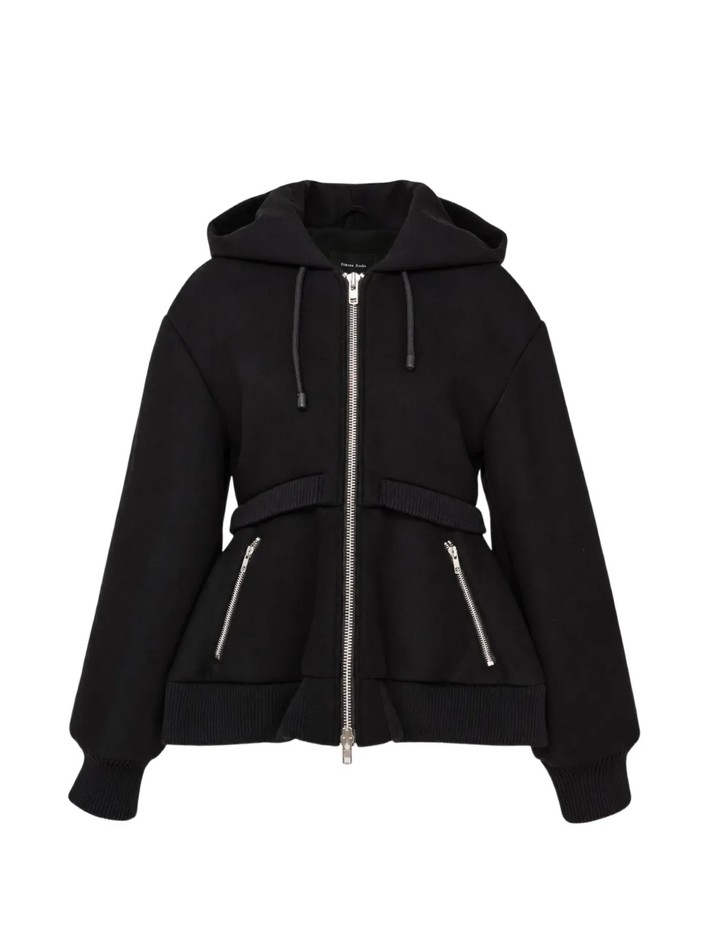 Simone Rocha sculpted double-hem hoodie - Nero