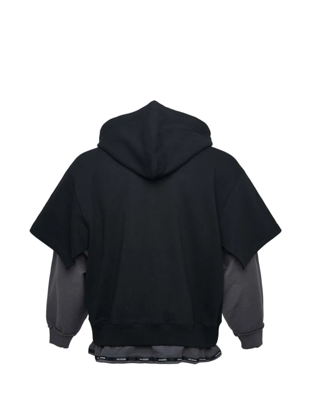 We11done layered double-string hoodie Zwart