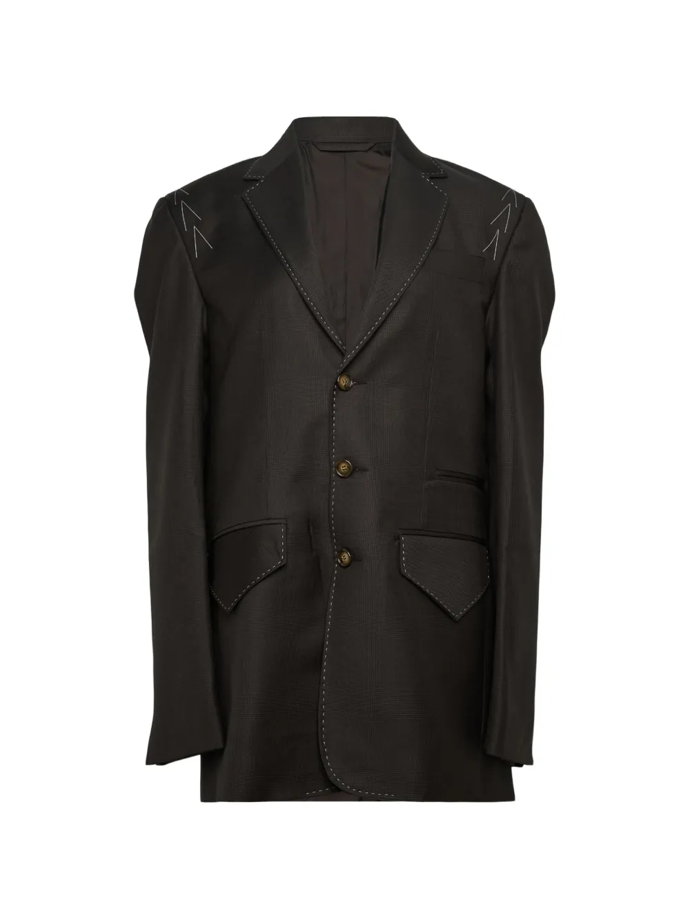 SONIA CARRASCO Fundamental contrast-stitch blazer - Braun