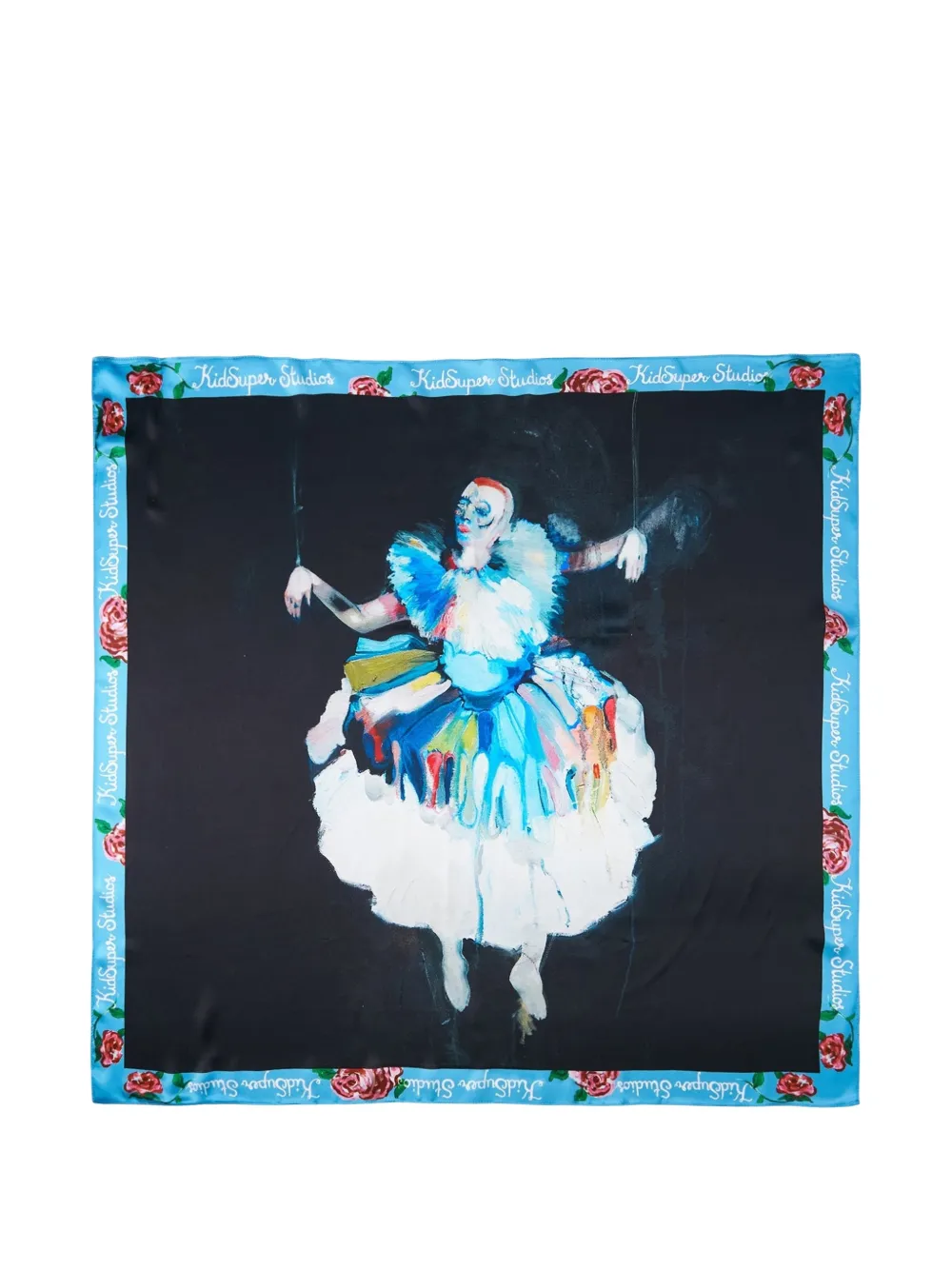 KidSuper Puppet Master silk scarf - Nero