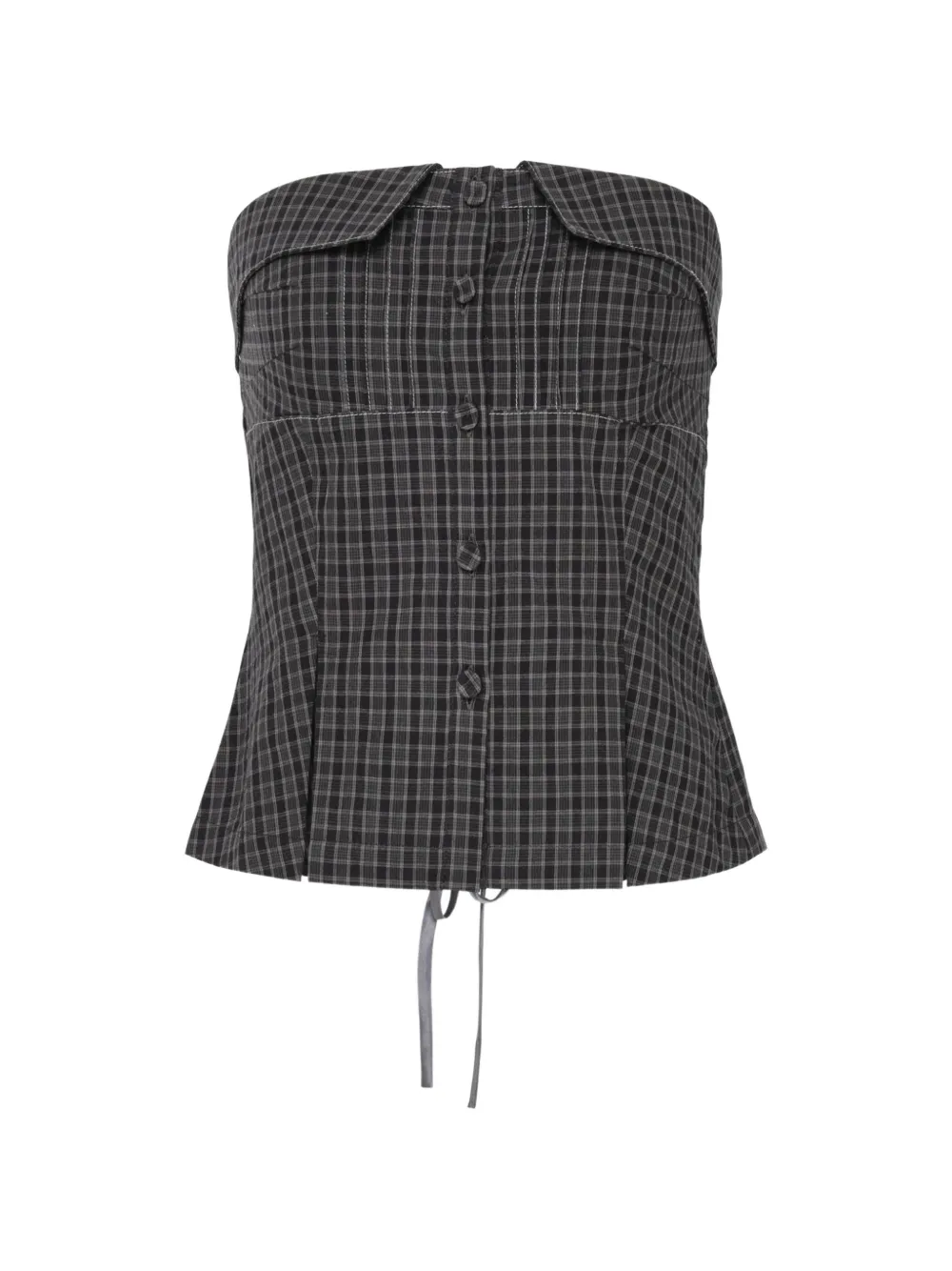 SULTRY VIRGIN Proctor gingham tube top - Nero
