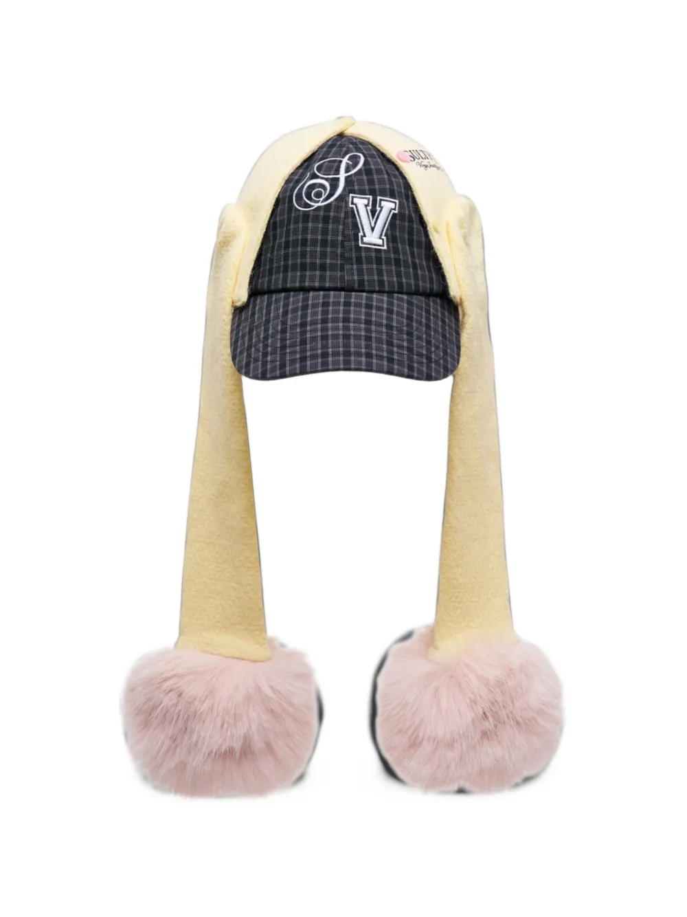 SULTRY VIRGIN Alumni Cardigan check-pattern cap - Gelb