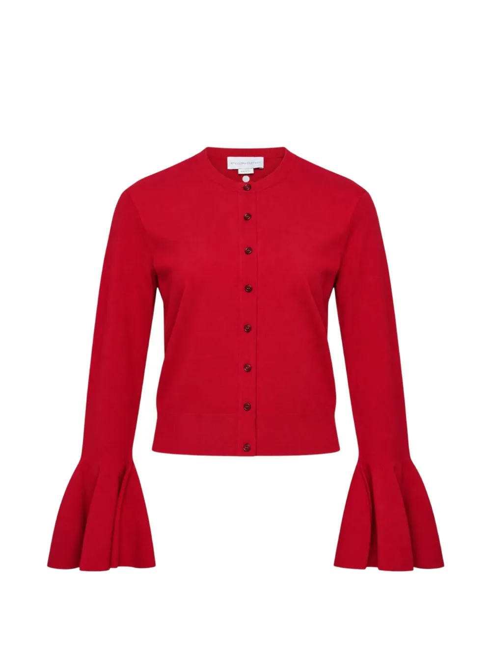 Stella Mccartney Compact Knit Bell-sleeve Cardigan In Red
