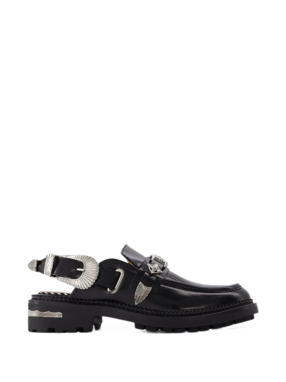 Toga hardware-strap slingback loafers - Nero