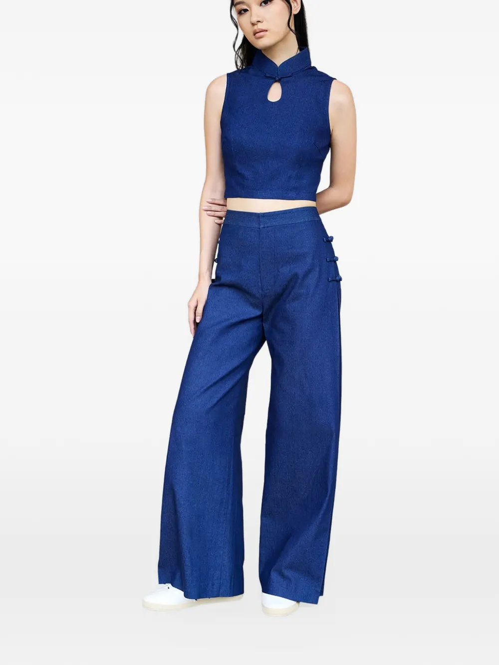 Qipology Pankou wide-leg jeans - Blau