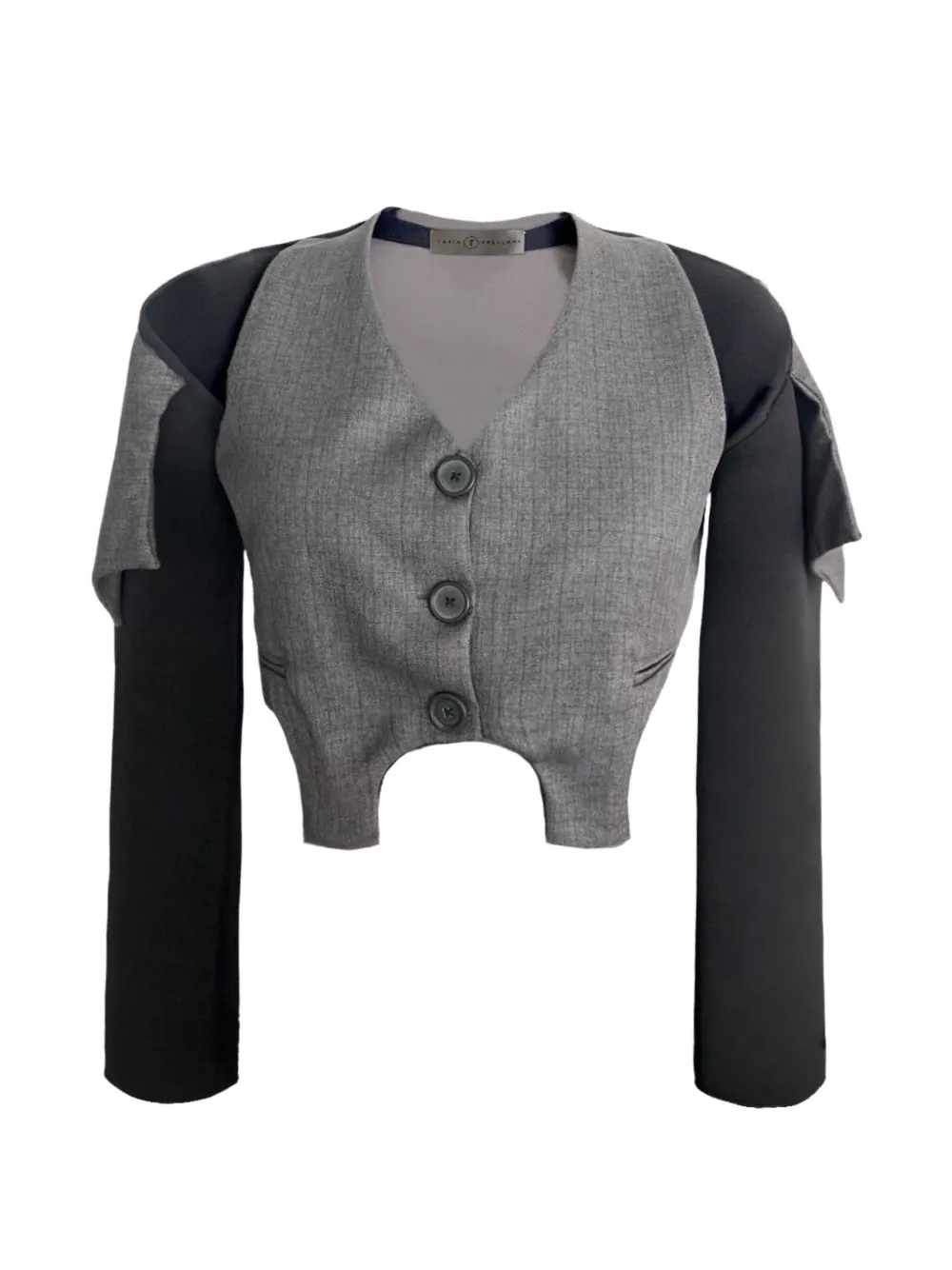 TANIA ORELLANA Top Laika crop con dettaglio cut-out - Grigio