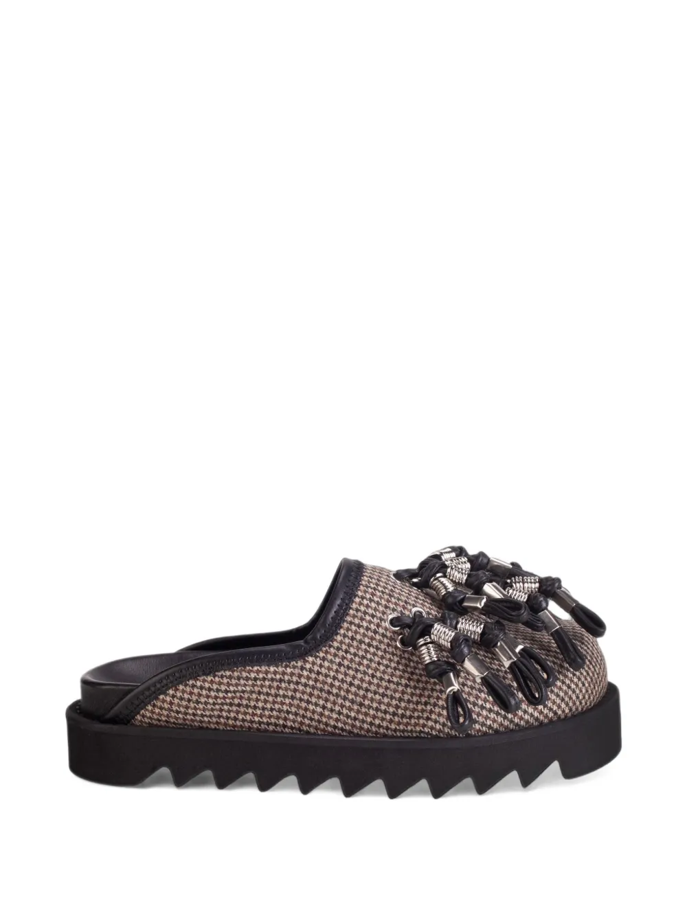 Toga Plaid Industrial tassel platform mules - Toni neutri