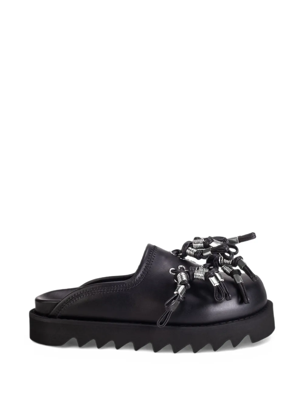 Toga Industrial Tassel platform mules - Nero