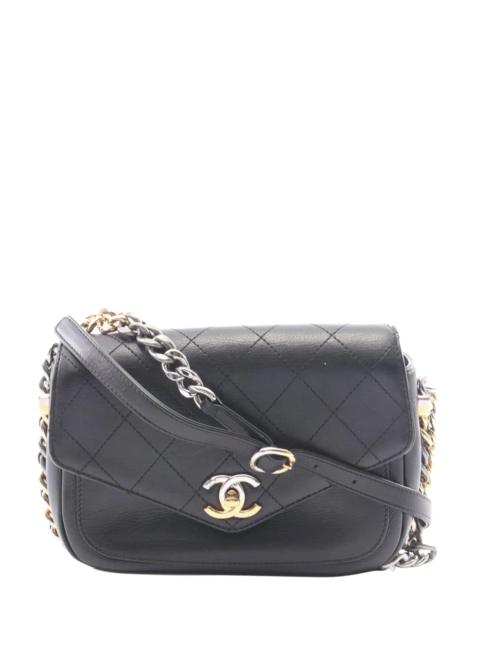 CHANEL Pre-Owned 2019 Small Quilted Lambskin Envelope Flap shoulder bag - Schwarz