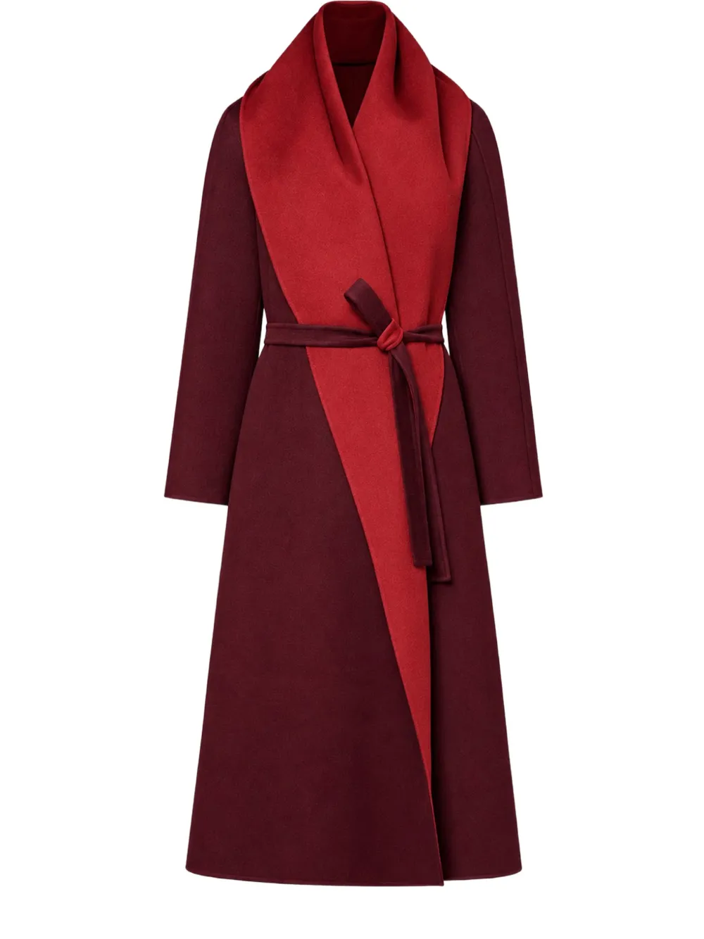 Max Mara reversible foulard coat in brushed cashmere Rood