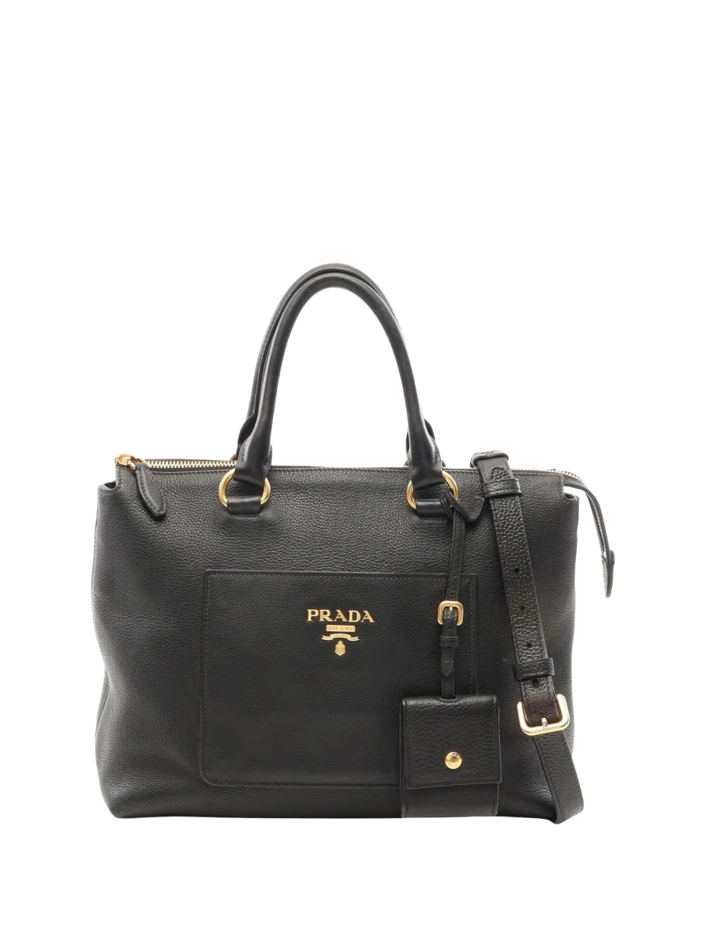 Prada Pre-Owned 2010-2026 Vitello Daino satchel - Nero