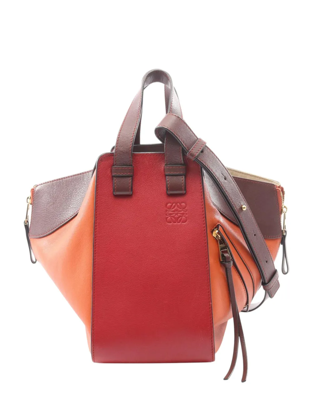 Loewe Pre-Owned 2015-2026 Small Tricolor Leather Hammock satchel - Rot