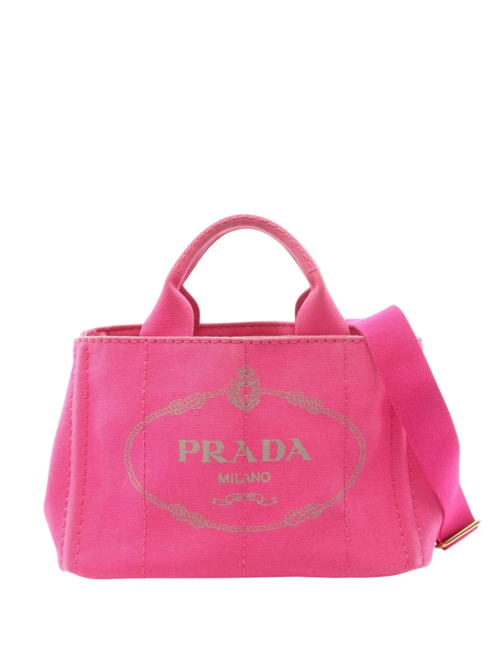 Prada Pre-Owned 2013-2026 Small Canvas Canapa Logo Tote satchel - Rosa