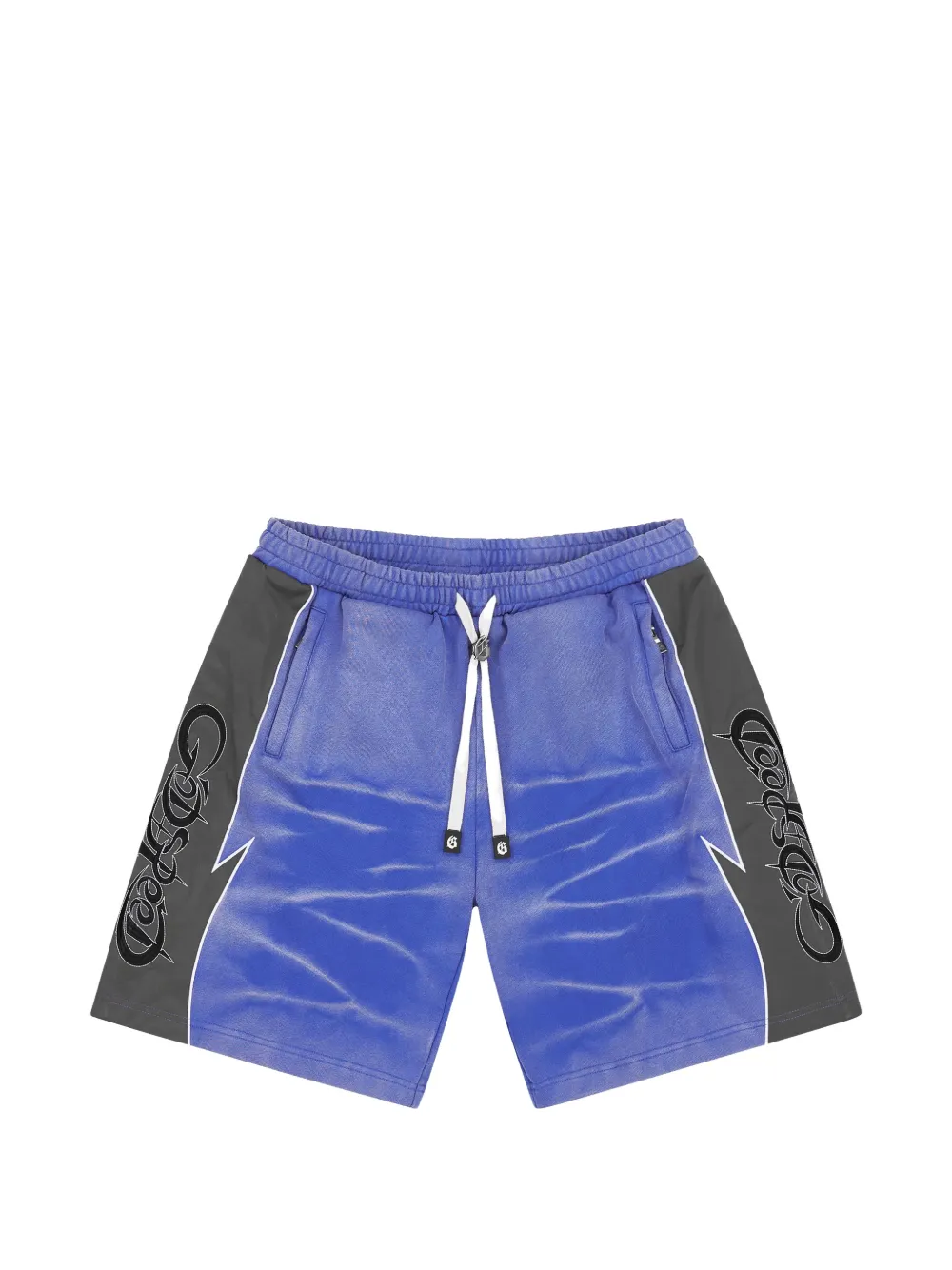 GODSPEED Halftime acid-wash shorts Blauw