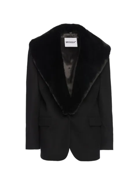 MEDEEA faux-fur collar coat