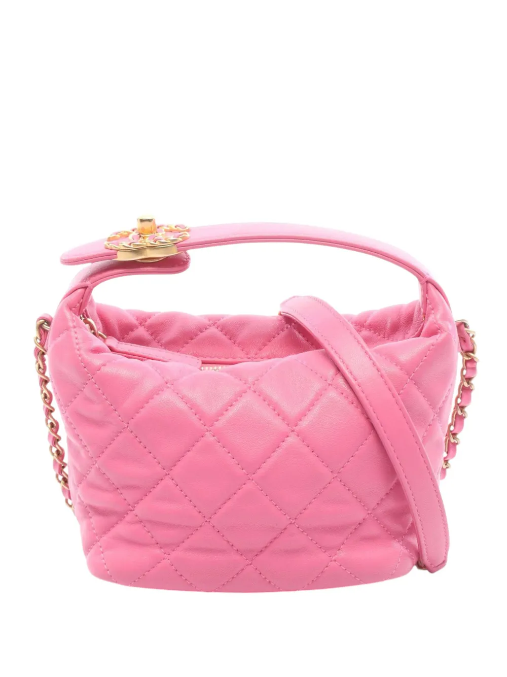CHANEL Pre-Owned 2020 Small Quilted Lambskin Hobo satchel - Rosa
