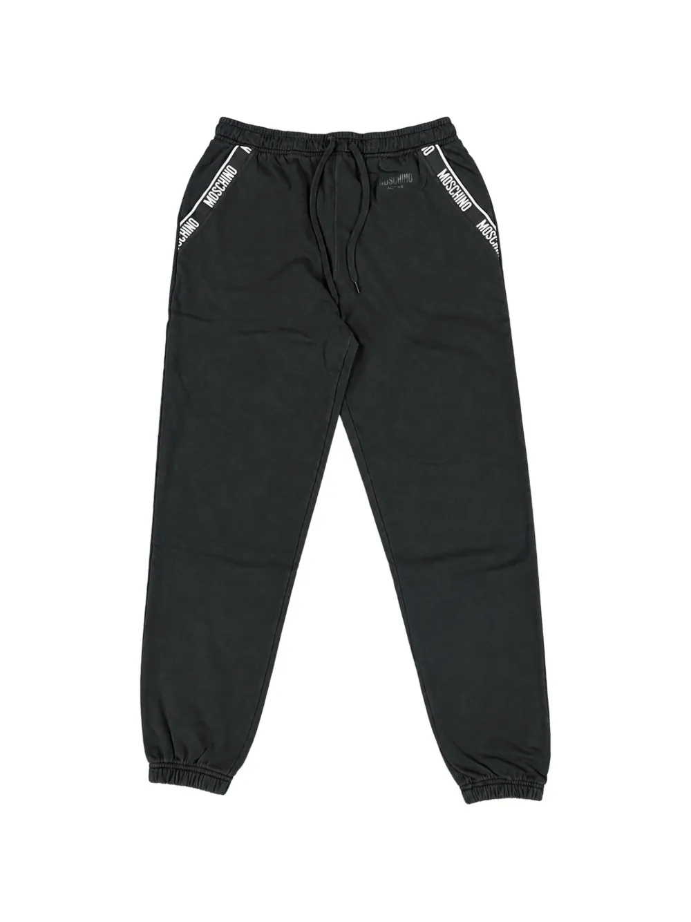 Moschino logo-tape drawstring track pants - Nero