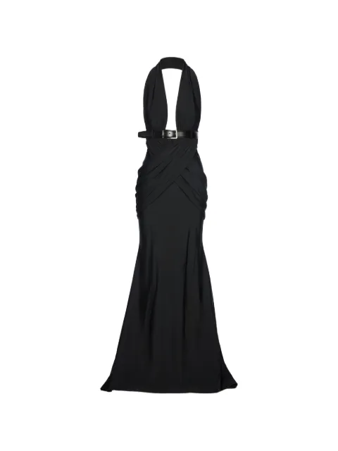 MEDEEA belted deconstructed maxi dress
