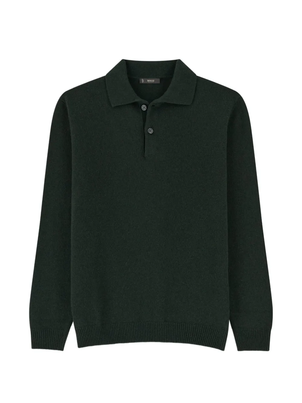 Boggi Milano knitted polo shirt in cashmere blend Groen