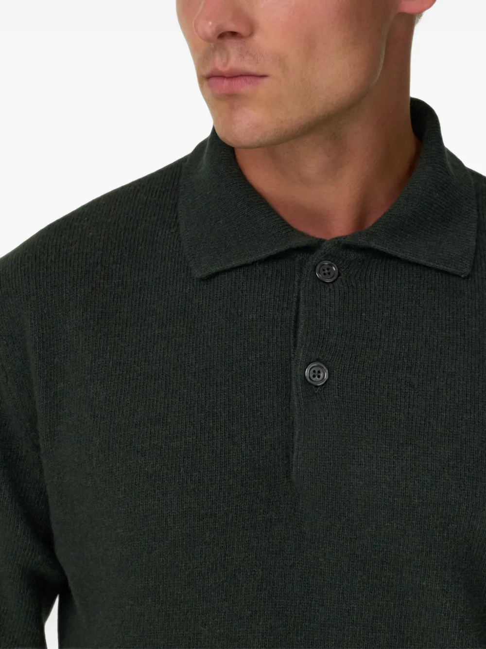 Boggi Milano knitted polo shirt in cashmere blend Groen