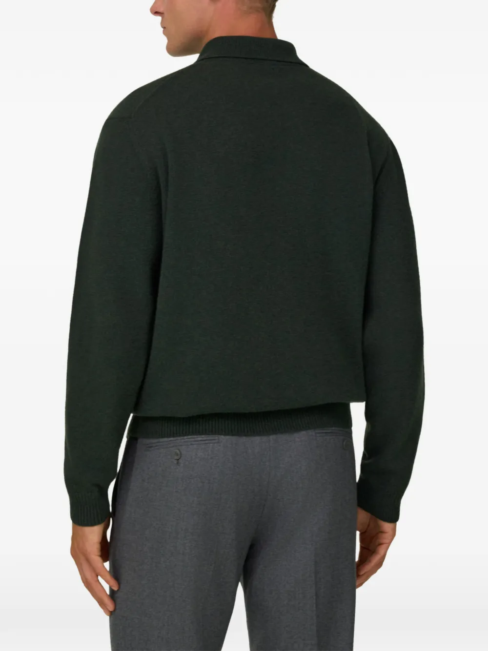 Boggi Milano knitted polo shirt in cashmere blend Groen