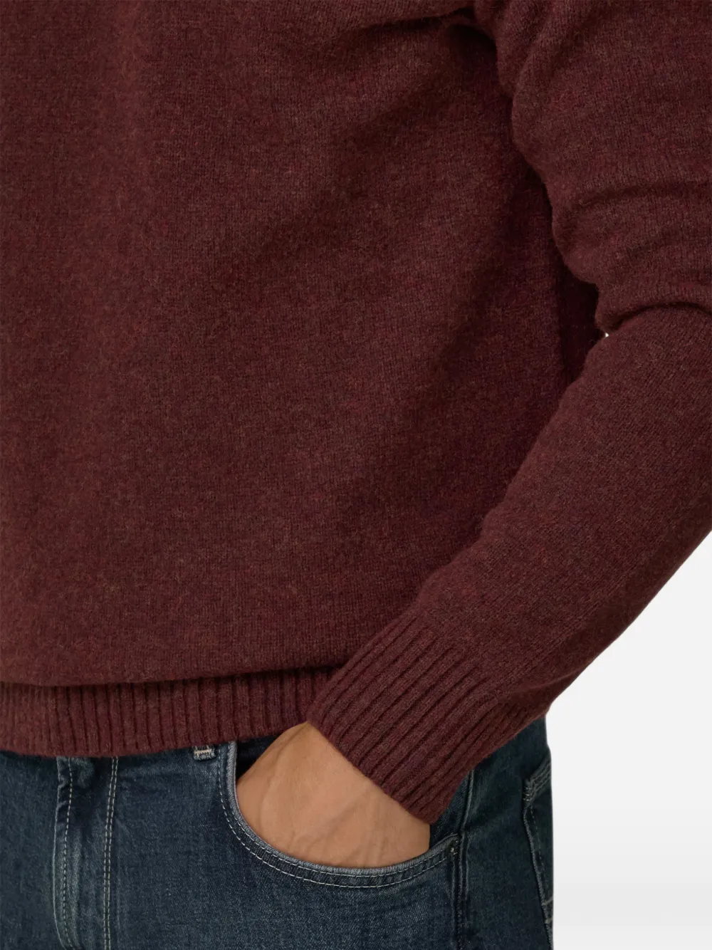 Boggi Milano crew neck jumper in wool blend Rood