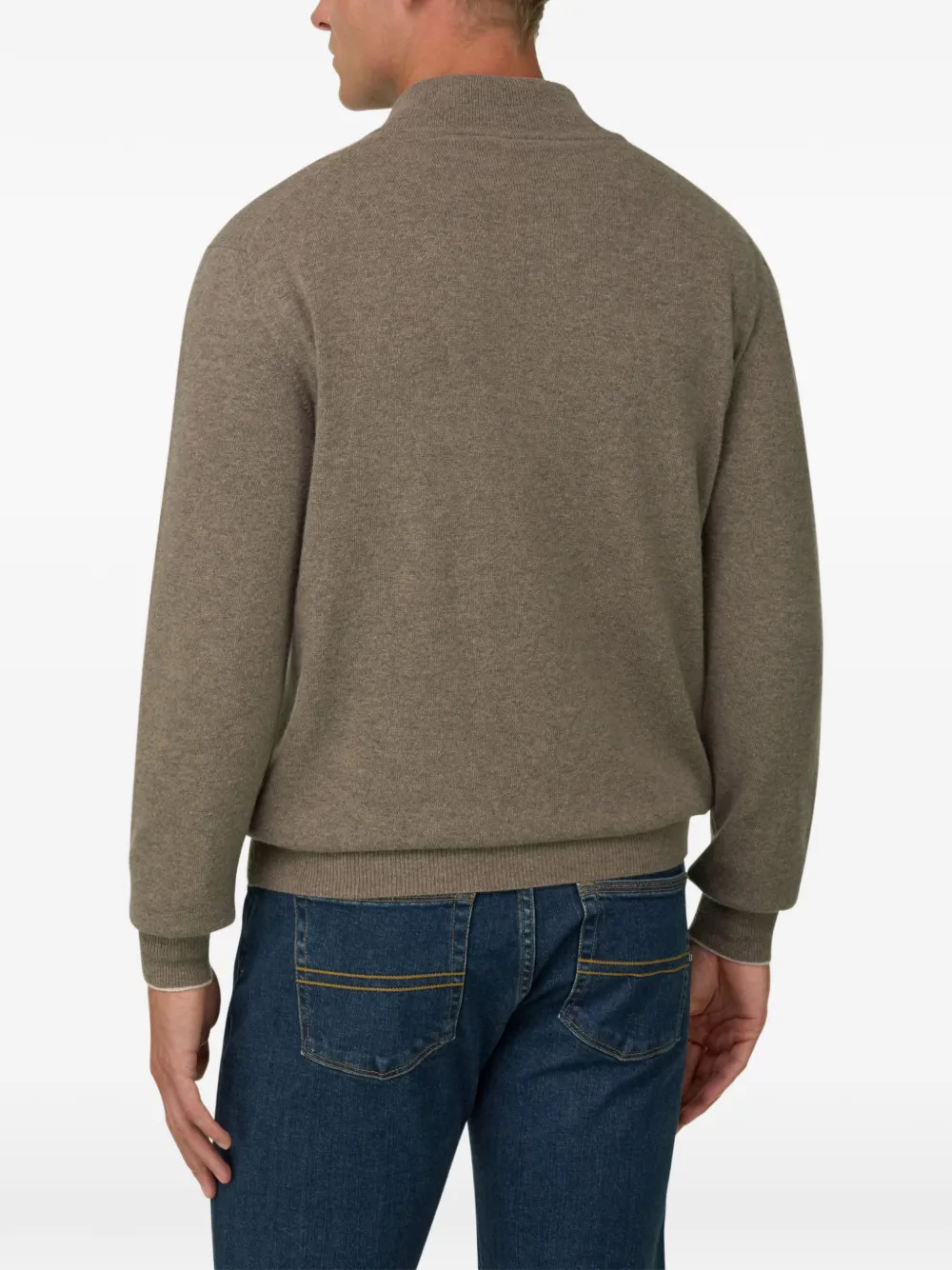 Boggi Milano quarter-zip jumper in cashmere blend Bruin