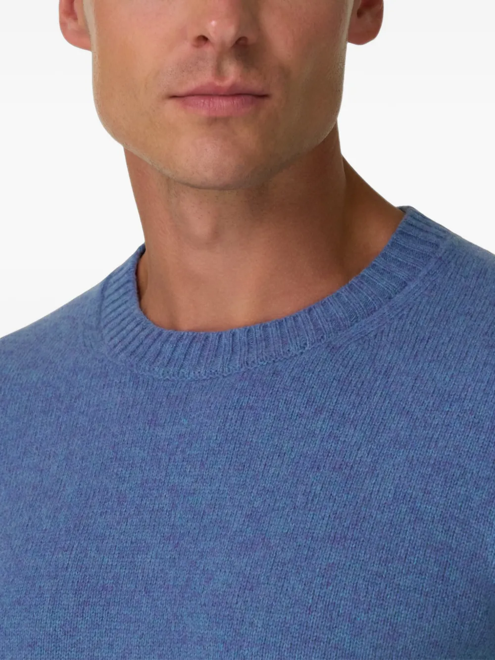 Boggi Milano crew neck jumper in wool blend Blauw