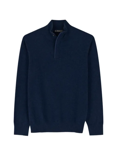 Boggi Milano roll-neck jumper quarter-zip wool cashmere mélange