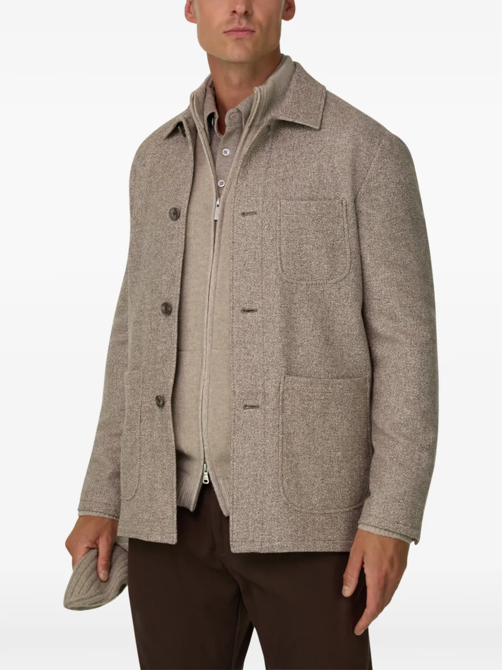 Boggi Milano structured shacket Grijs