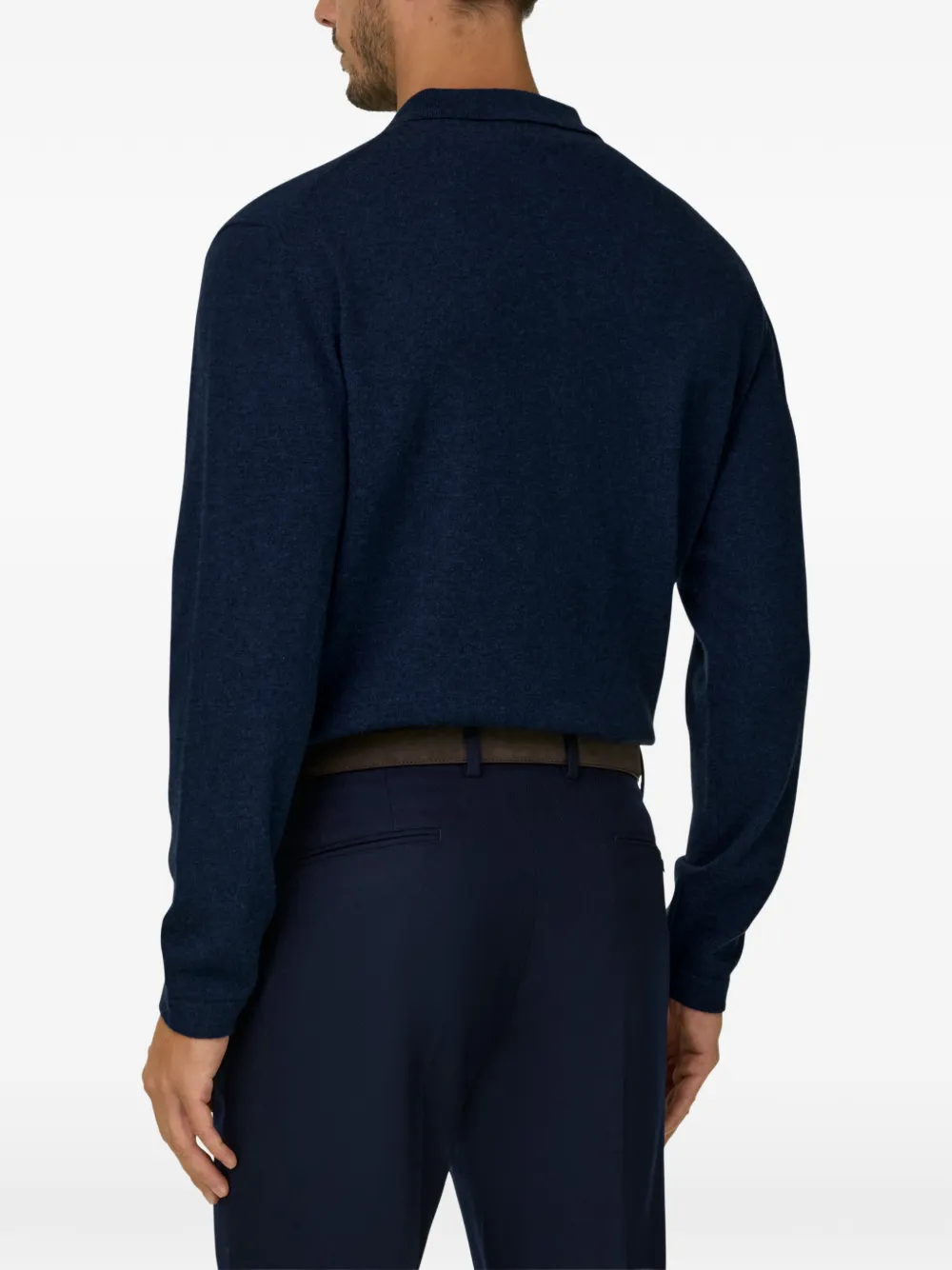 Boggi Milano knitted shirt in wool cashmere Blauw