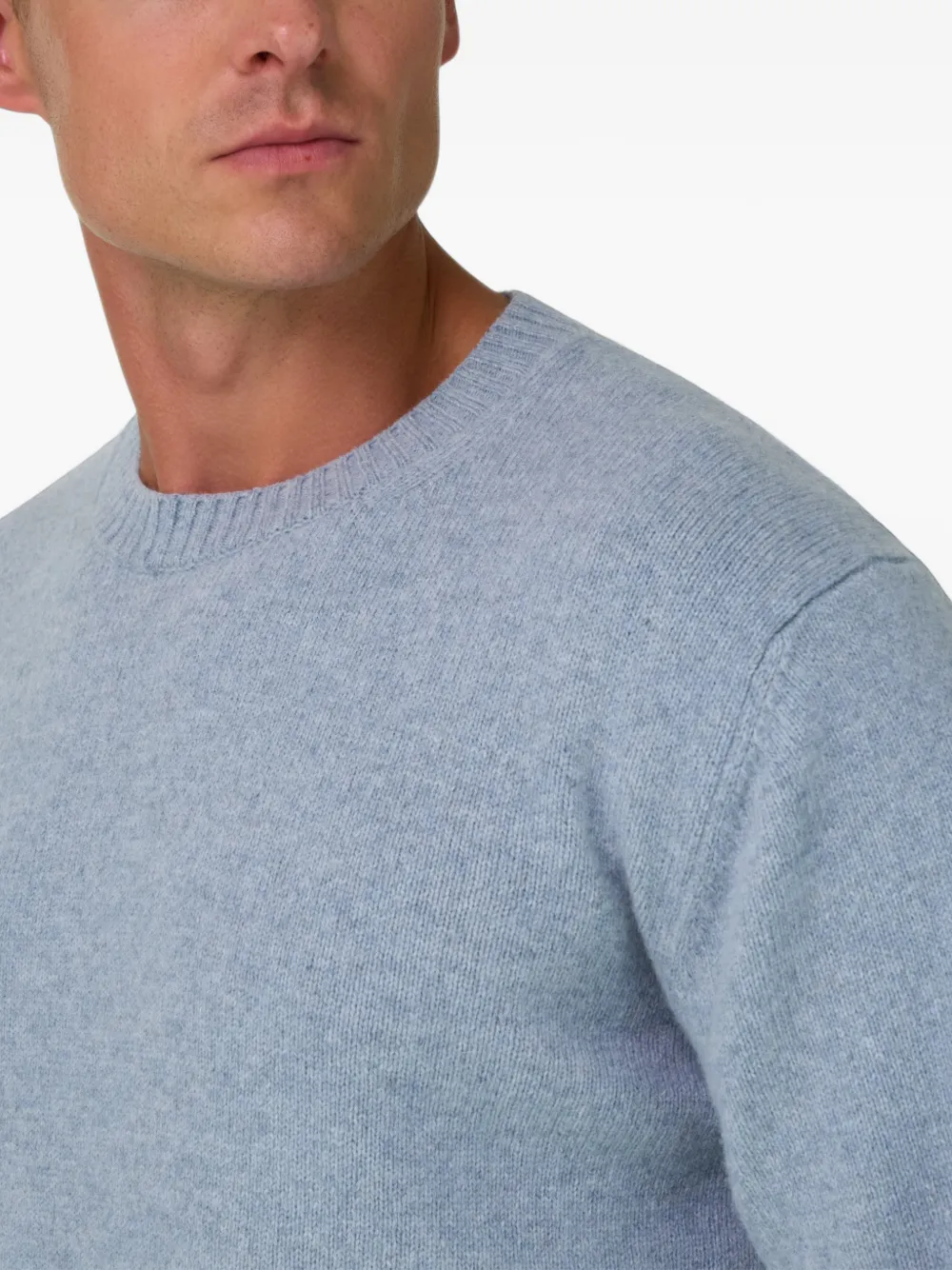 Boggi Milano crew neck jumper in wool blend Blauw