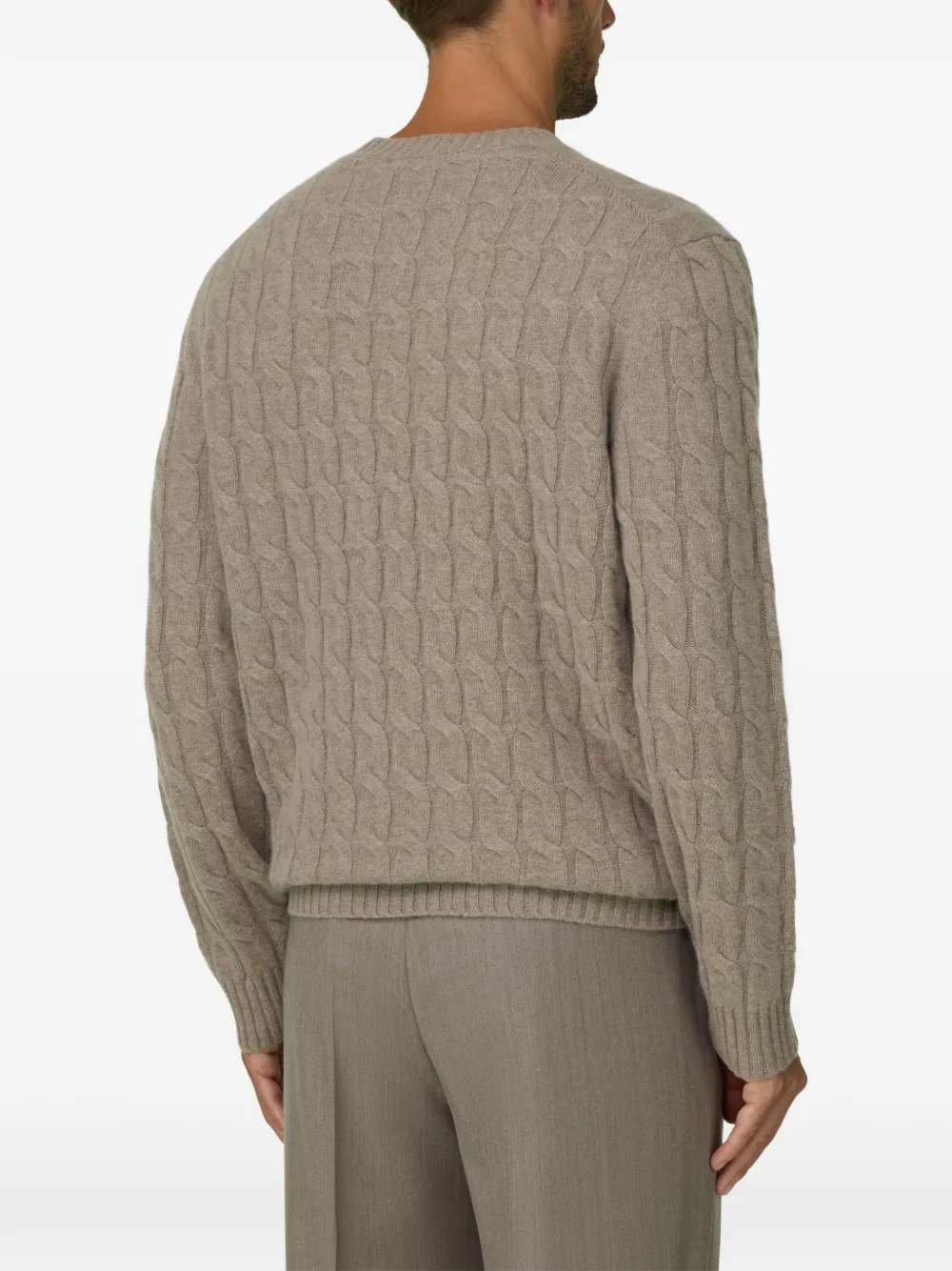 Boggi Milano crew-neck jumper in cashmere wool Beige