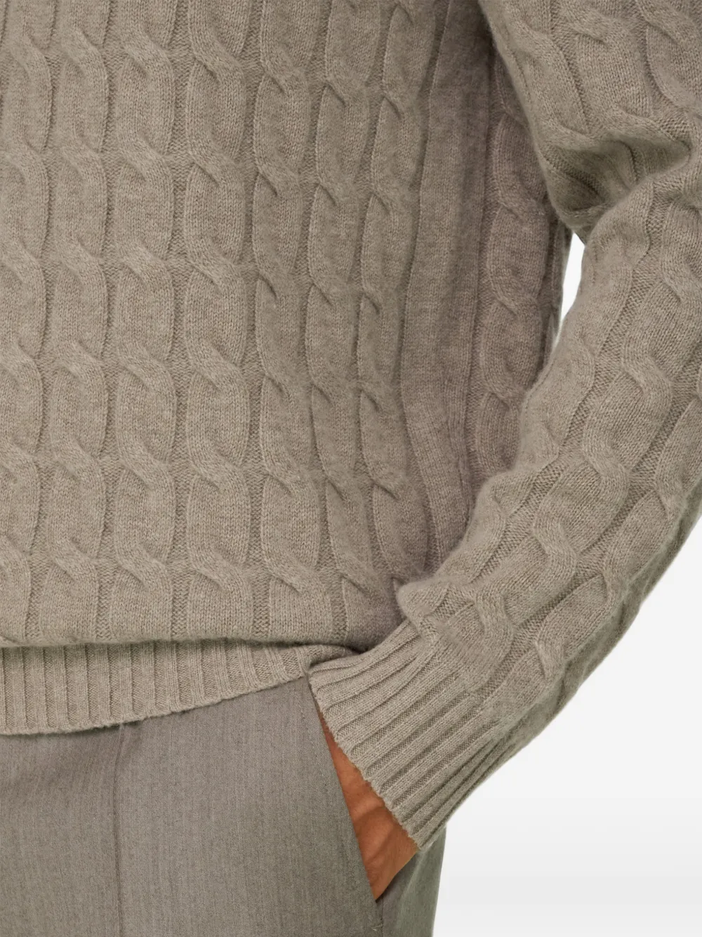 Boggi Milano crew-neck jumper in cashmere wool Beige
