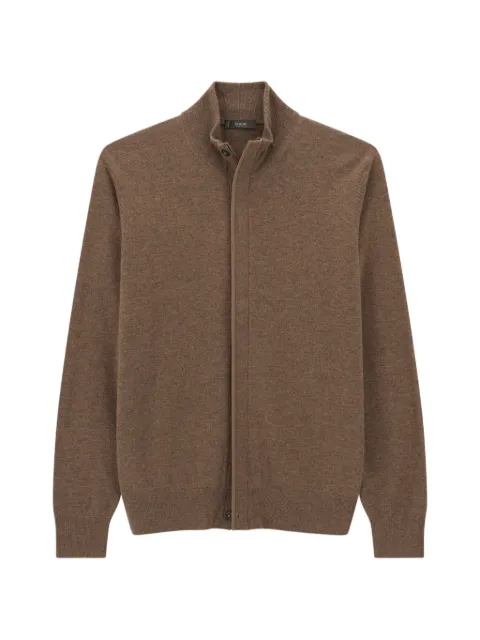 Boggi Milano roll neck jumper full-zip wool cashmere mélange