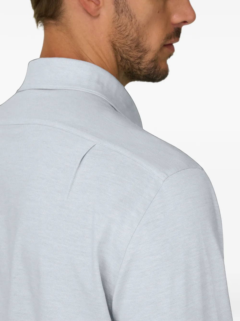 Boggi Milano polo shirt in cotton wool twill blend regular fit Blauw