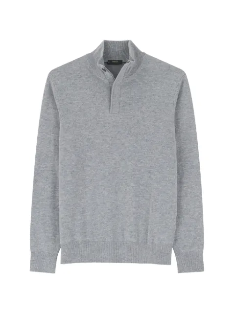 Boggi Milano roll neck jumper quarter-zip wool cashmere mélange