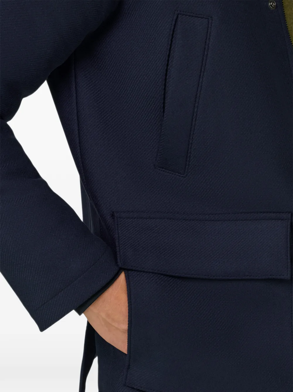 Boggi Milano peacoat padded in wool blend Blauw