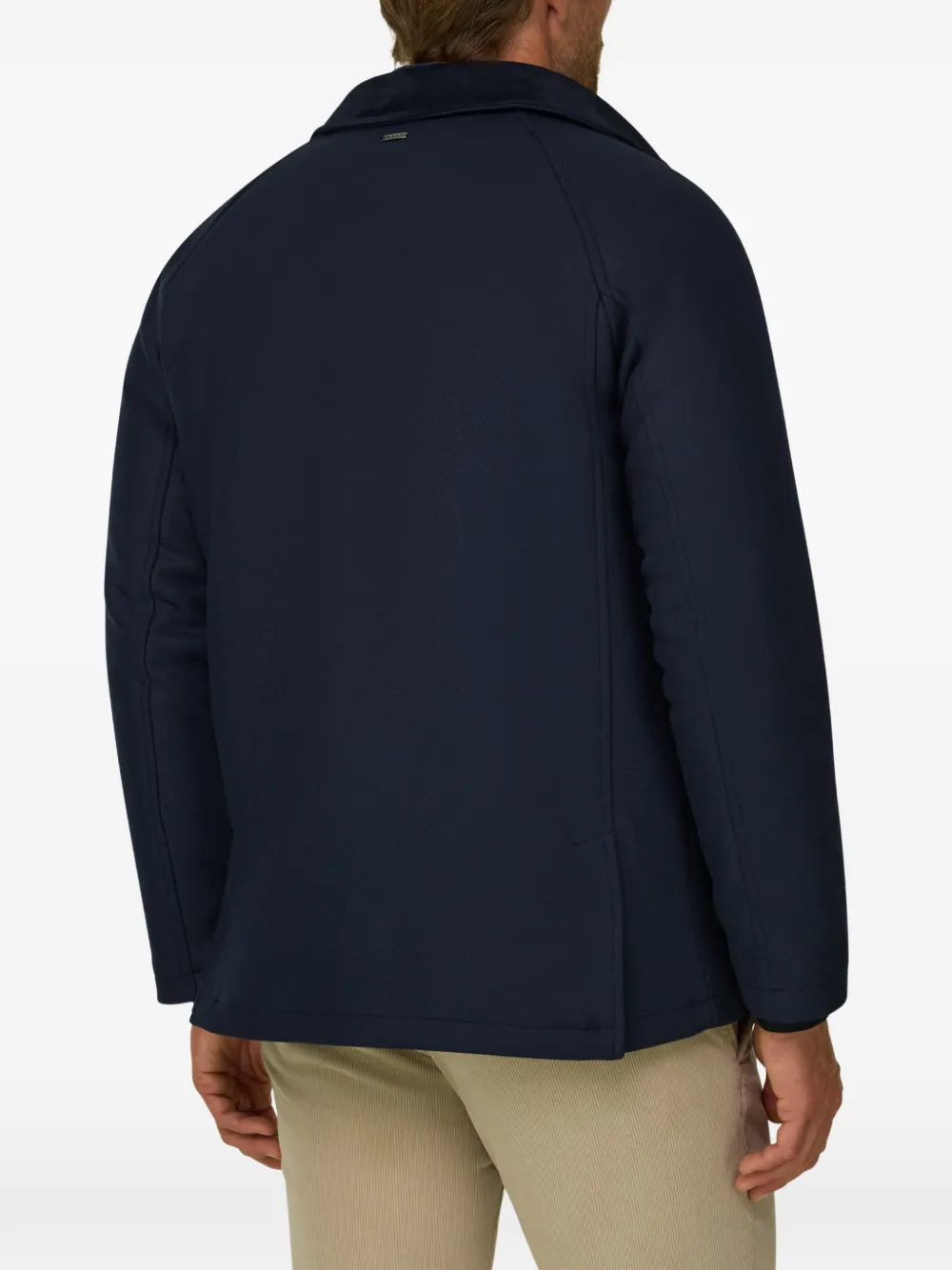 Boggi Milano peacoat padded in wool blend Blauw