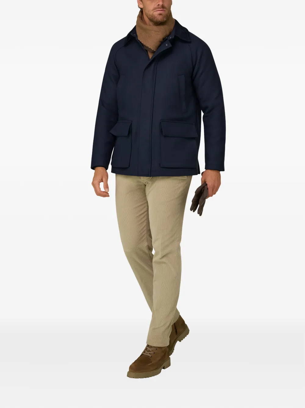 Boggi Milano peacoat padded in wool blend Blauw