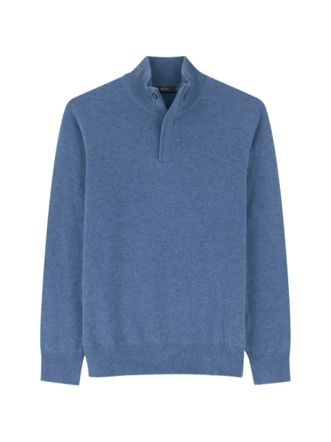 Boggi Milano roll-neck jumper quarter-zip wool cashmere mélange
